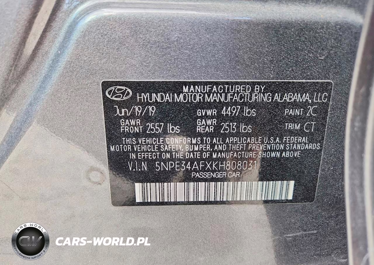 2019 Hyundai Sonata Limited VIN:5NPE34AFXKH808031 - 12