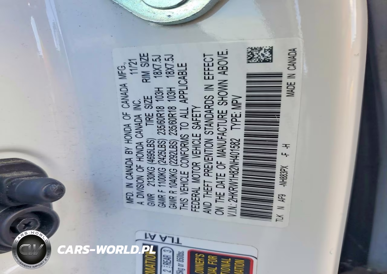 2022 Honda Cr-V Exl VIN:2HKRW1H82NH401582 - 13