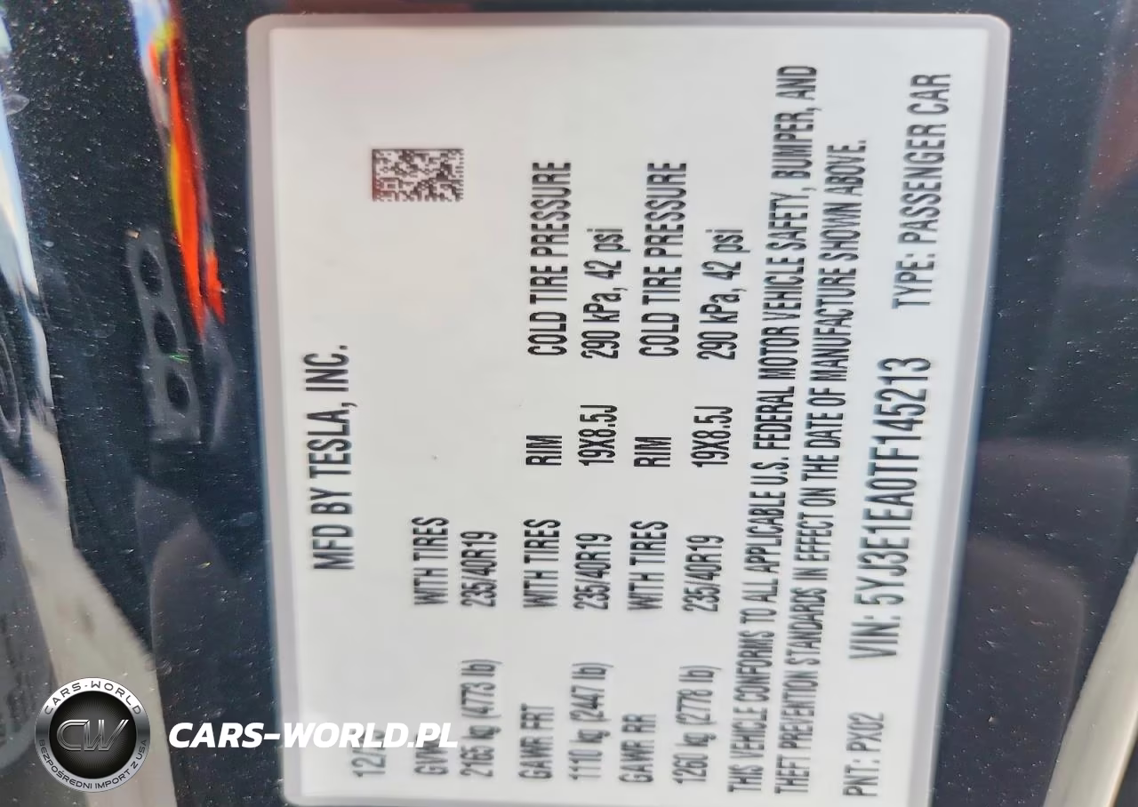2026 Tesla Model 3 VIN:5YJ3E1EA0TF145213 - 12