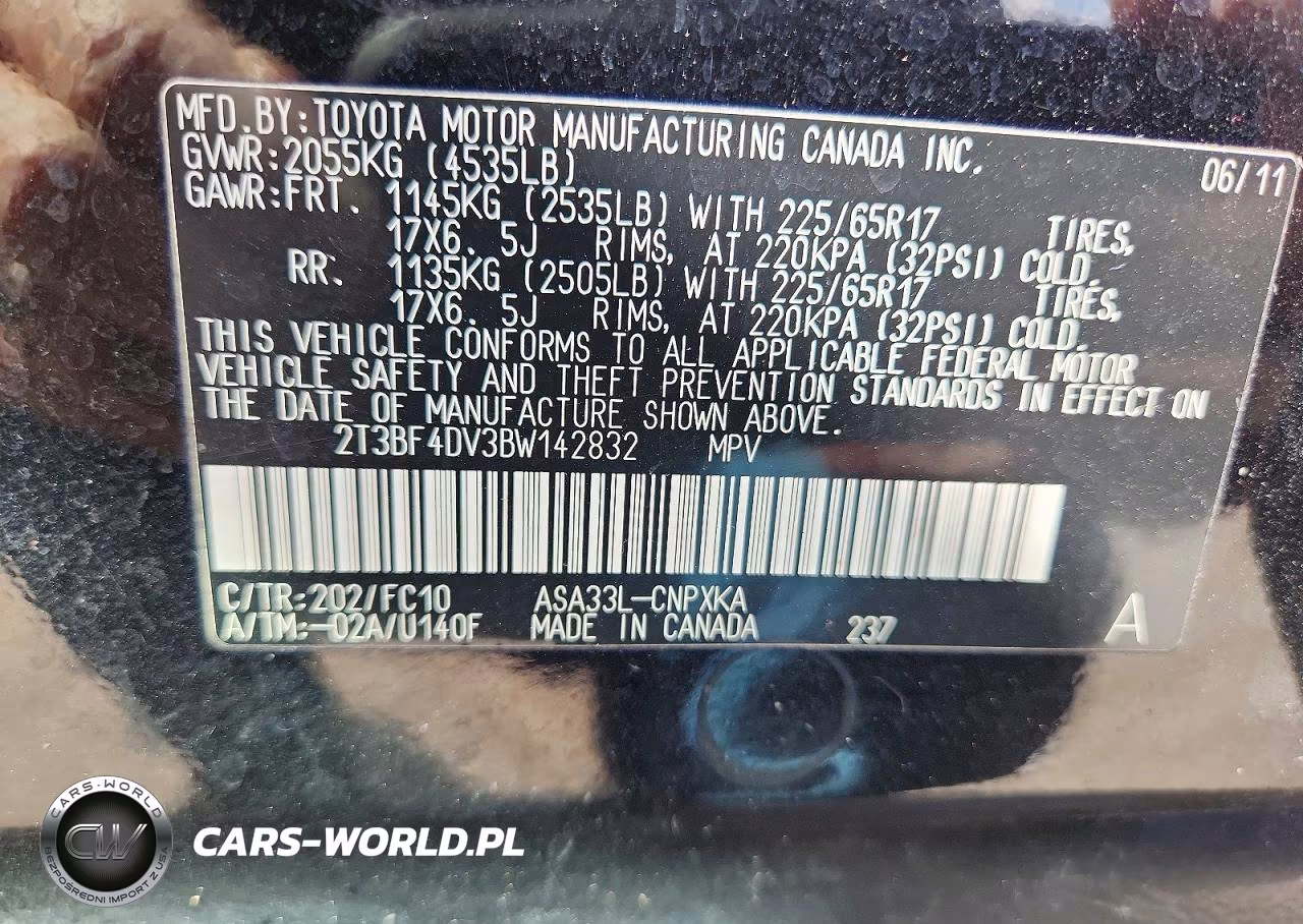 2011 Toyota Rav4 Base VIN:2T3BF4DV3BW142832 - 13