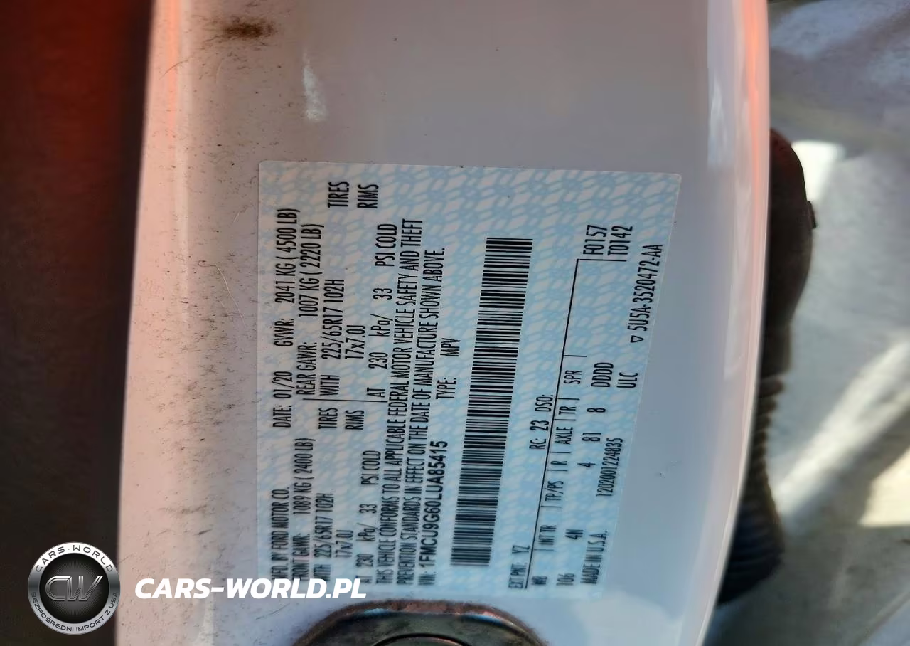 2020 Ford Escape Se VIN:1FMCU9G60LUA85415 - 13