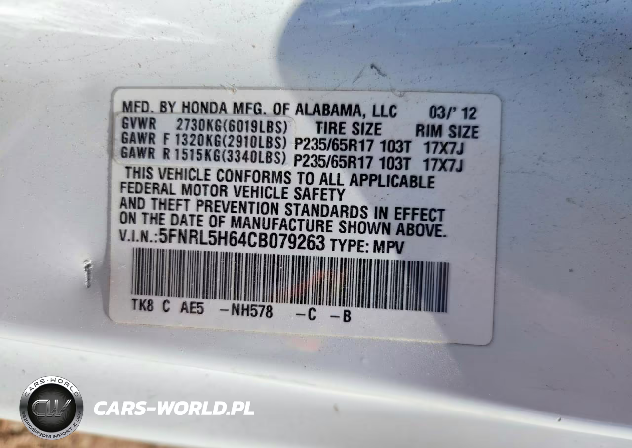 2012 Honda Odyssey Exl VIN:5FNRL5H64CB079263 - 13