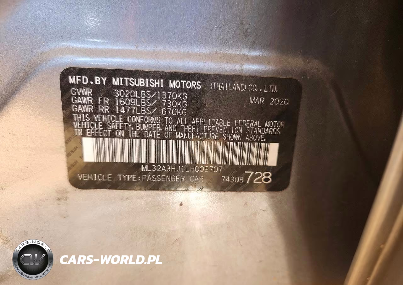2020 Mitsubishi Mirage Es VIN:ML32A3HJ1LH009707 - 12