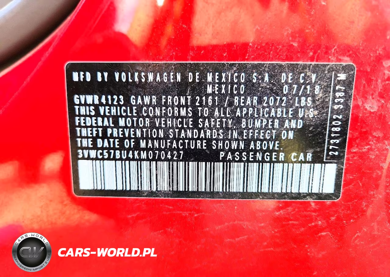 2019 Volkswagen Jetta S VIN:3VWC57BU4KM070427 - 12