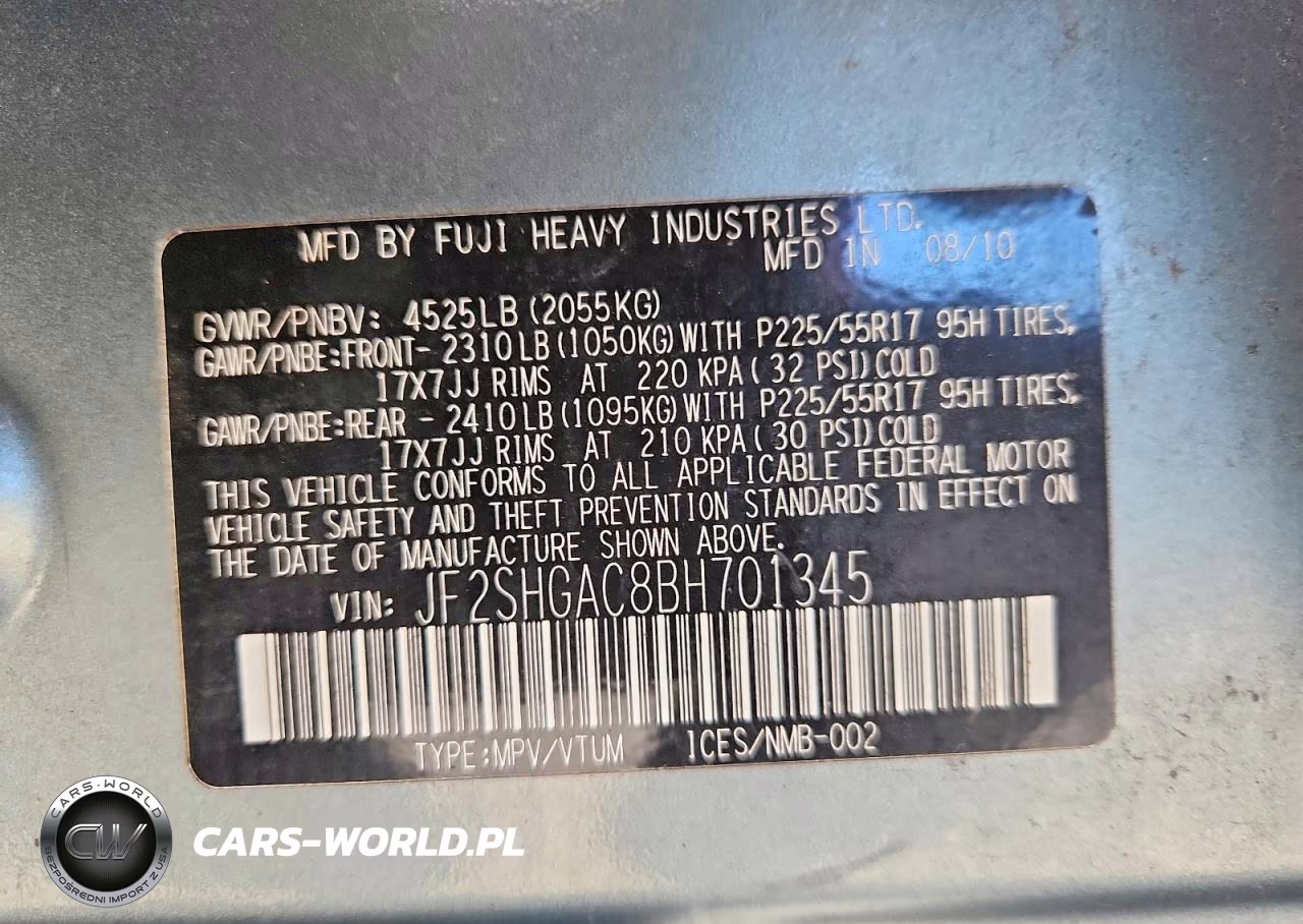 2011 Subaru Forester 2.5X VIN:JF2SHGAC8BH701345 - 13