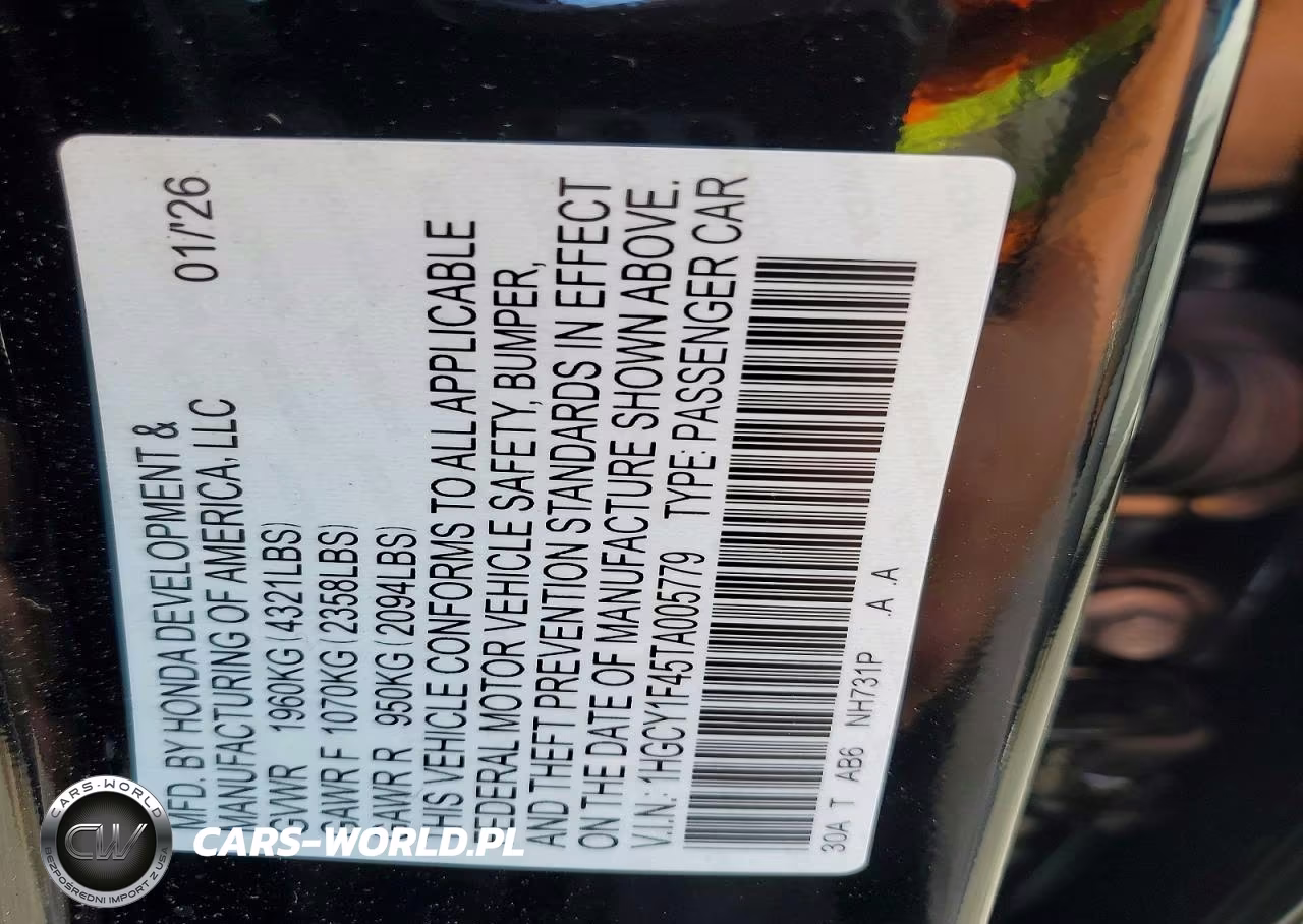2026 Honda Accord Se VIN:1HGCY1F45TA005779 - 12