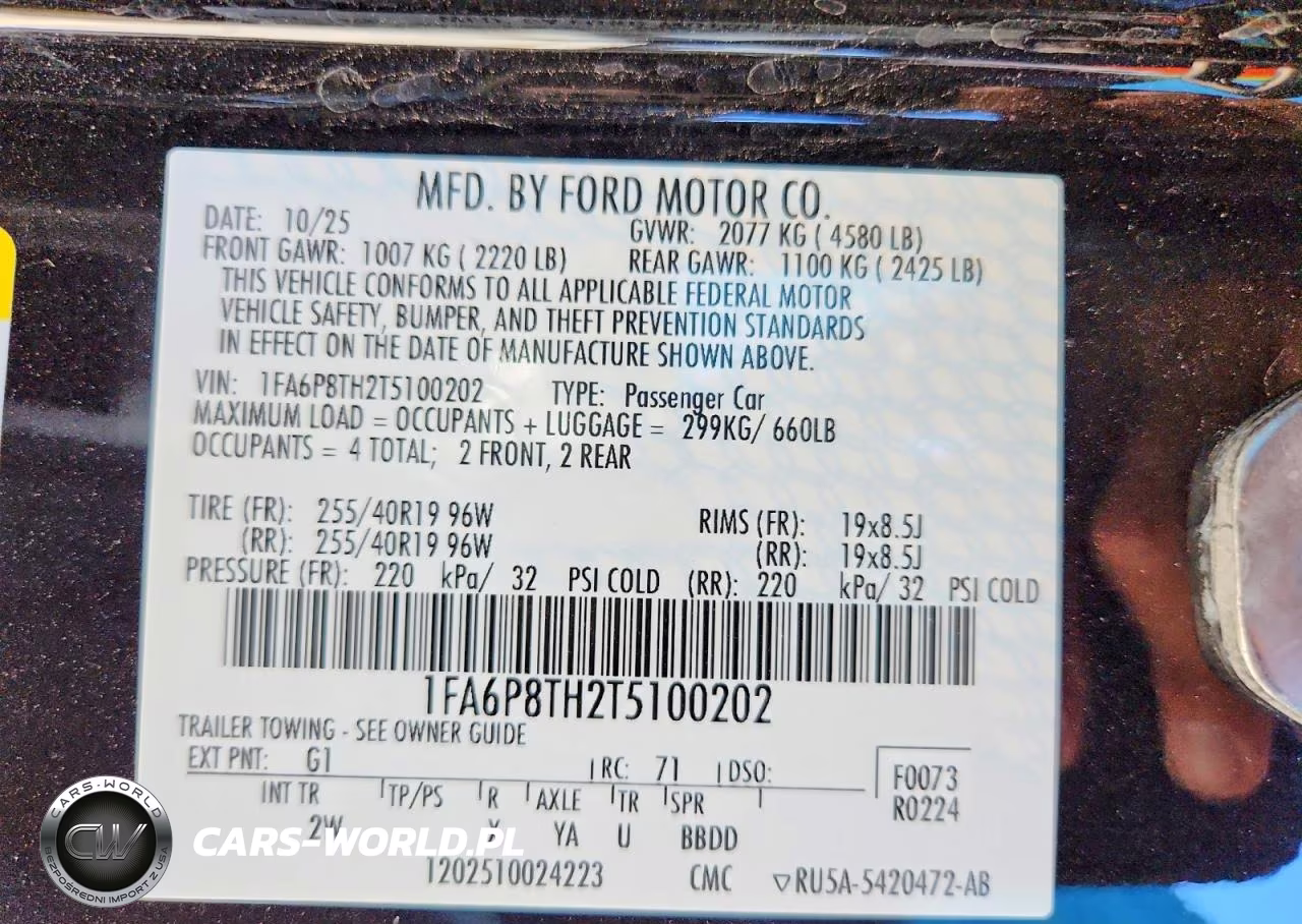 2026 Ford Mustang VIN:1FA6P8TH2T5100202 - 12