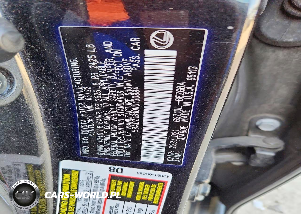 2022 Lexus Es 350 Base VIN:58ADZ1B10NU130884 - 12