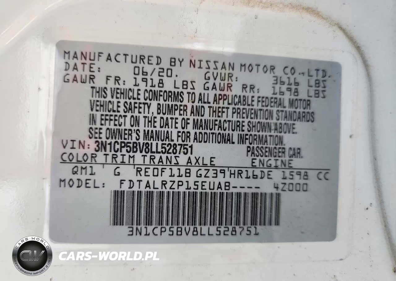 2020 Nissan Kicks S VIN:3N1CP5BV8LL528751 - 12