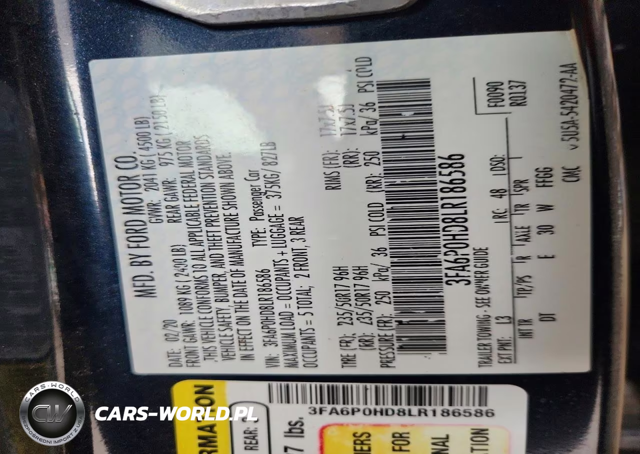 2020 Ford Fusion Se VIN:3FA6P0HD8LR186586 - 12