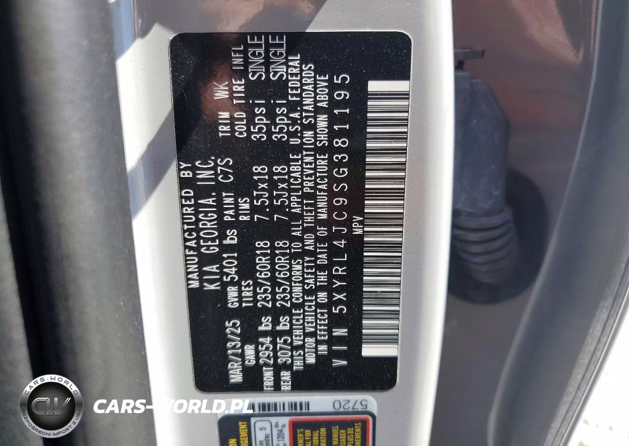 2025 Kia Sorento S VIN:5XYRL4JC9SG381195 - 14