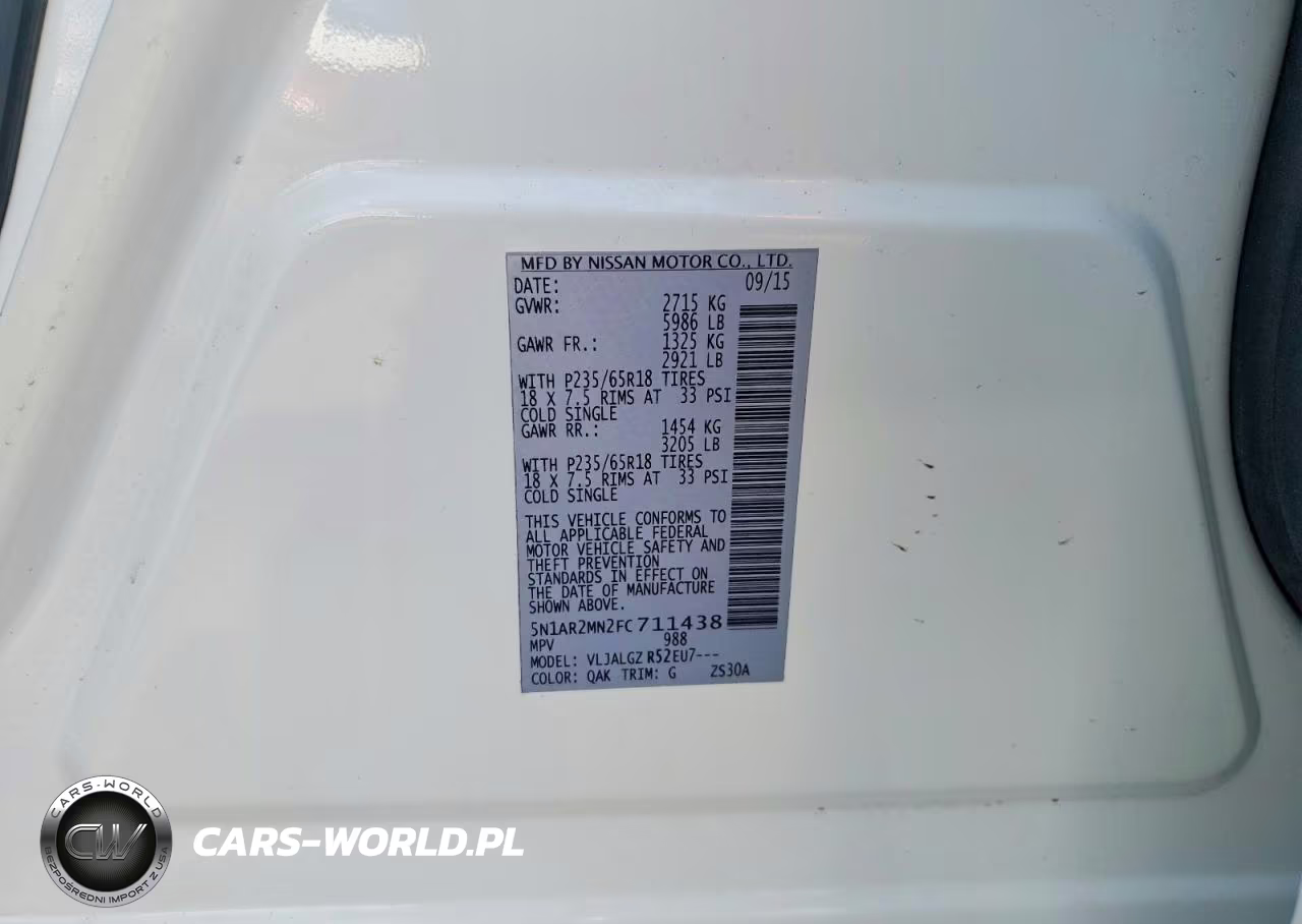2015 Nissan Pathfinder Sl VIN:5N1AR2MN2FC711438 - 13