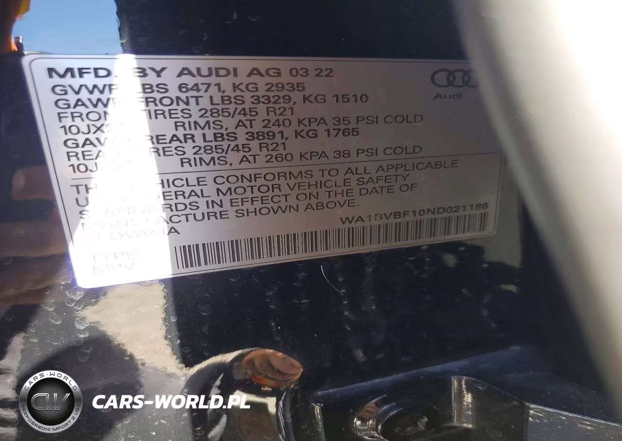 2022 Audi Q8 Premium Plus VIN:WA1BVBF10ND021186 - 14