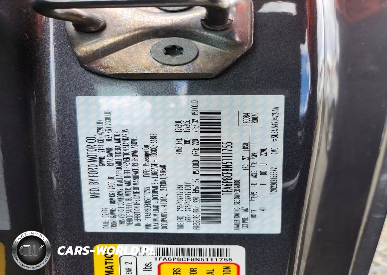 2022 Ford Mustang Gt VIN:1FA6P8CF8N5111755 - 12