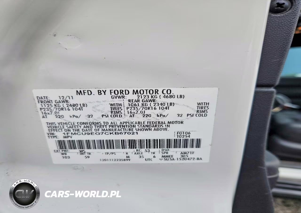 2012 Ford Escape Limited VIN:1FMCU9EG7CKB67021 - 13