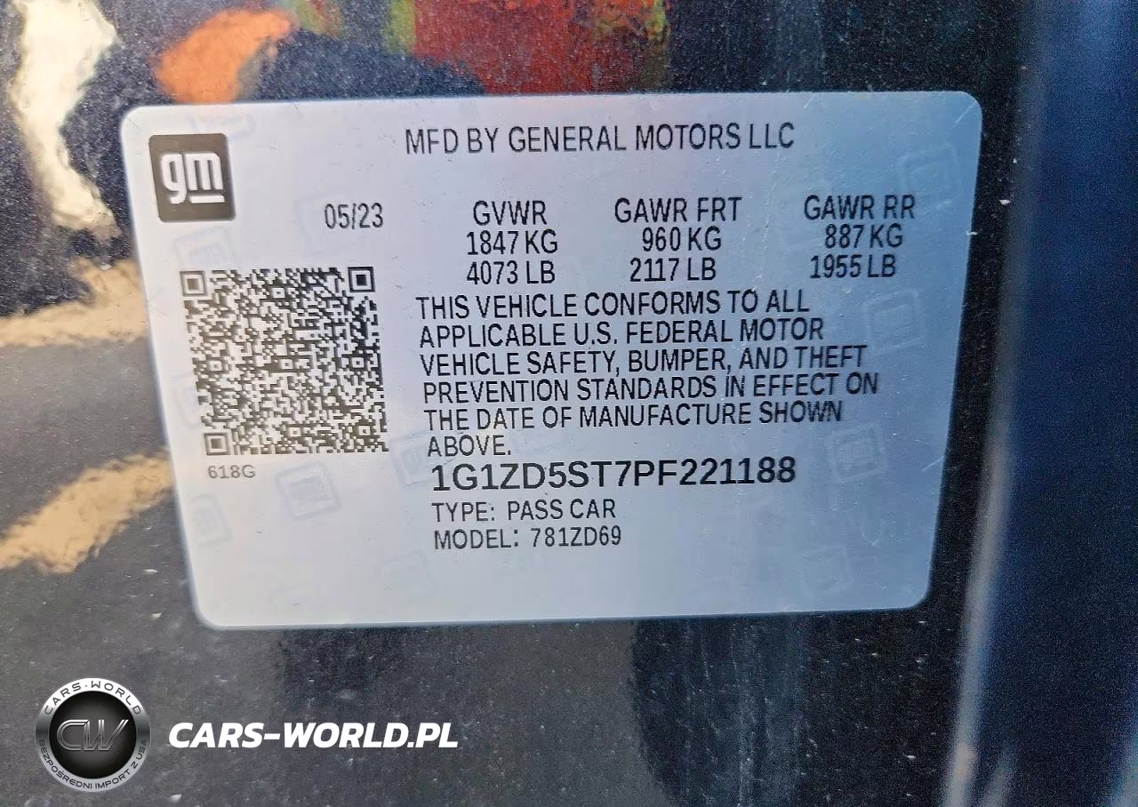 2023 Chevrolet Malibu Lt VIN:1G1ZD5ST7PF221188 - 13