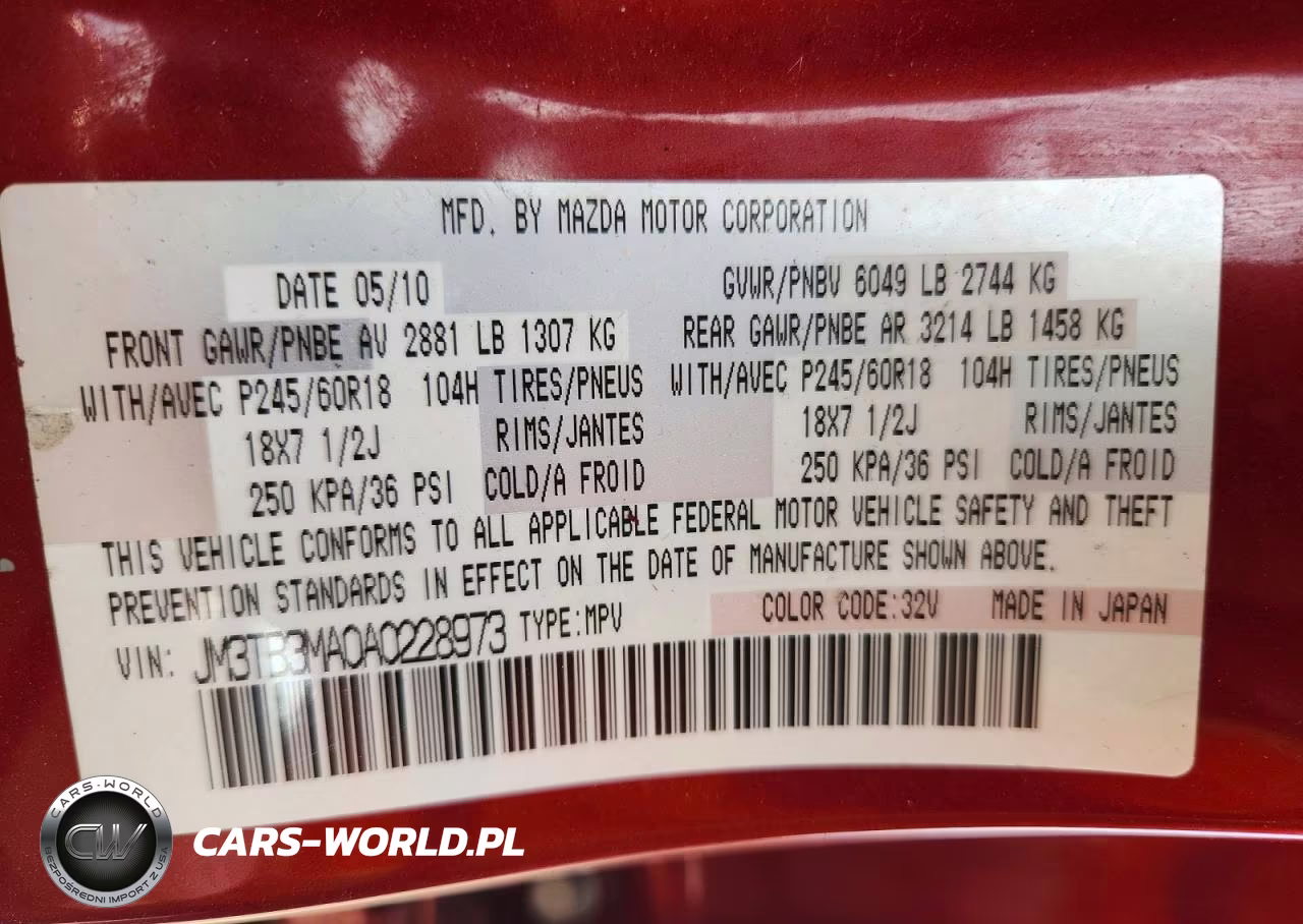2010 Mazda Cx-9 VIN:JM3TB3MA0A0228973 - 13