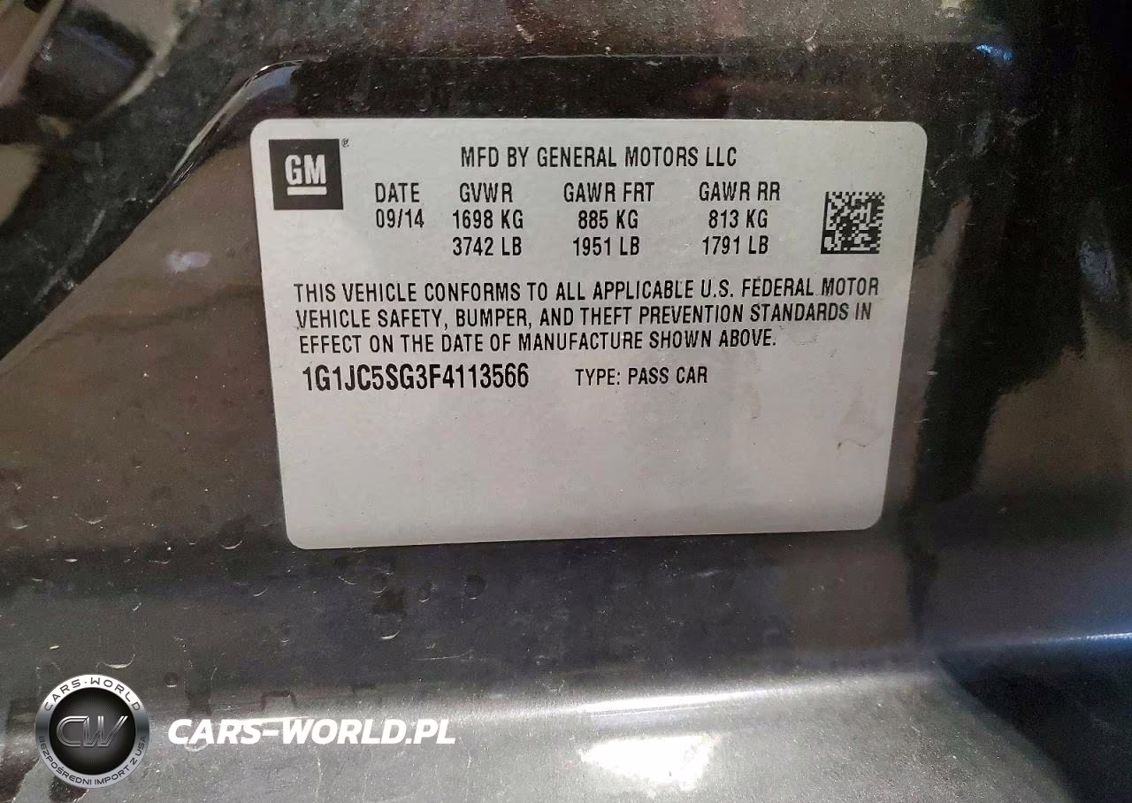 2015 Chevrolet Sonic Lt VIN:1G1JC5SG3F4113566 - 12