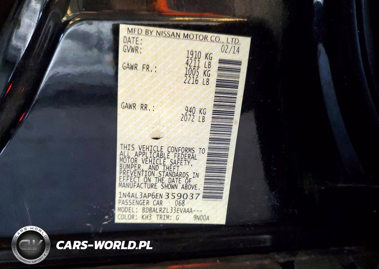 2014 Nissan Altima 2.5 S VIN:1N4AL3AP6EN359037 - 12