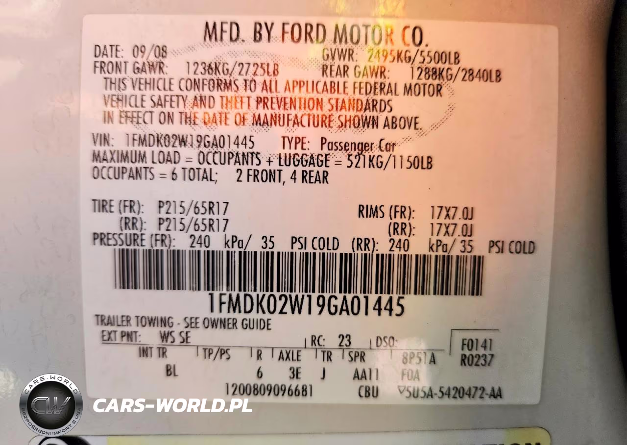 2009 Ford Taurus X Sel VIN:1FMDK02W19GA01445 - 13
