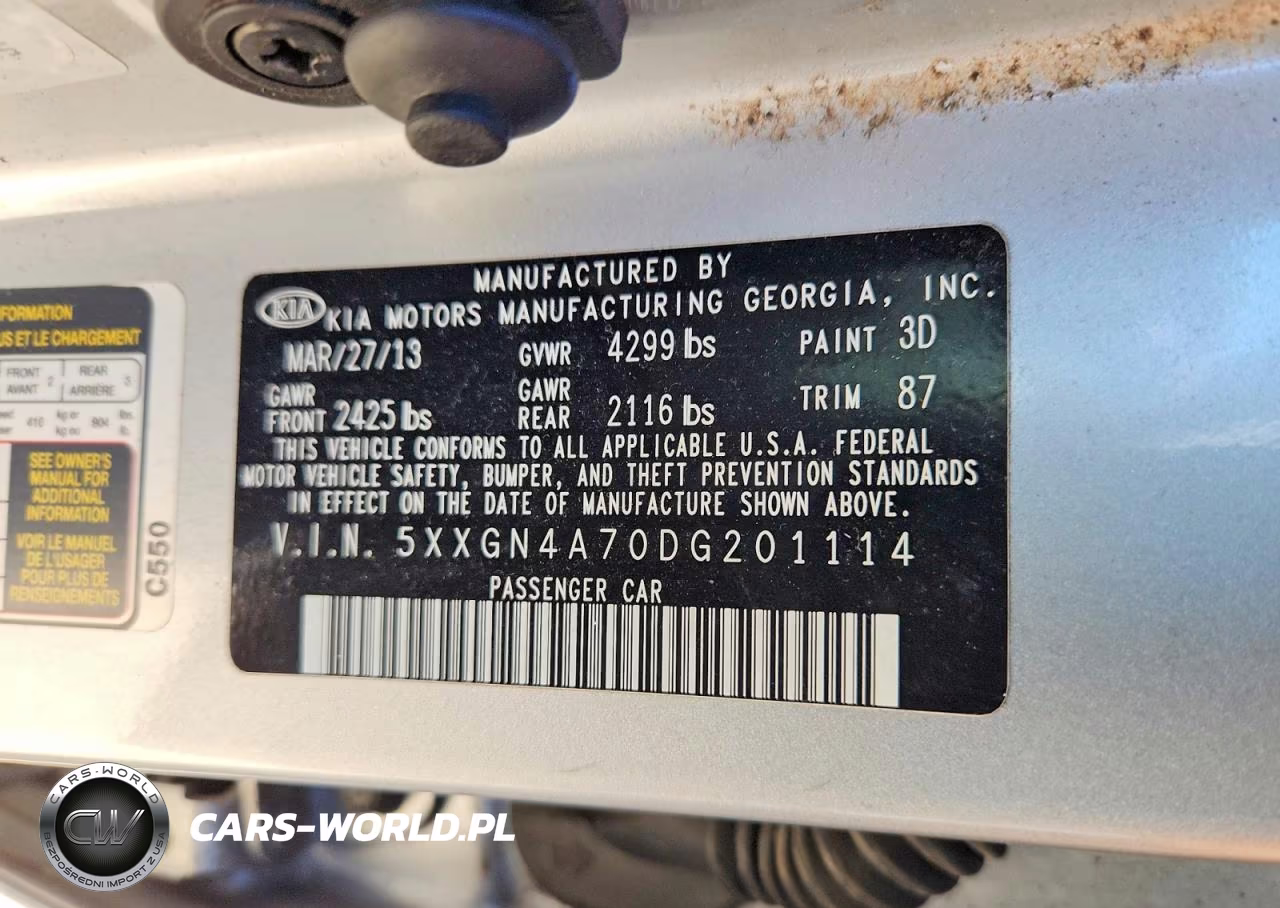 2013 Kia Optima Ex VIN:5XXGN4A70DG201114 - 12