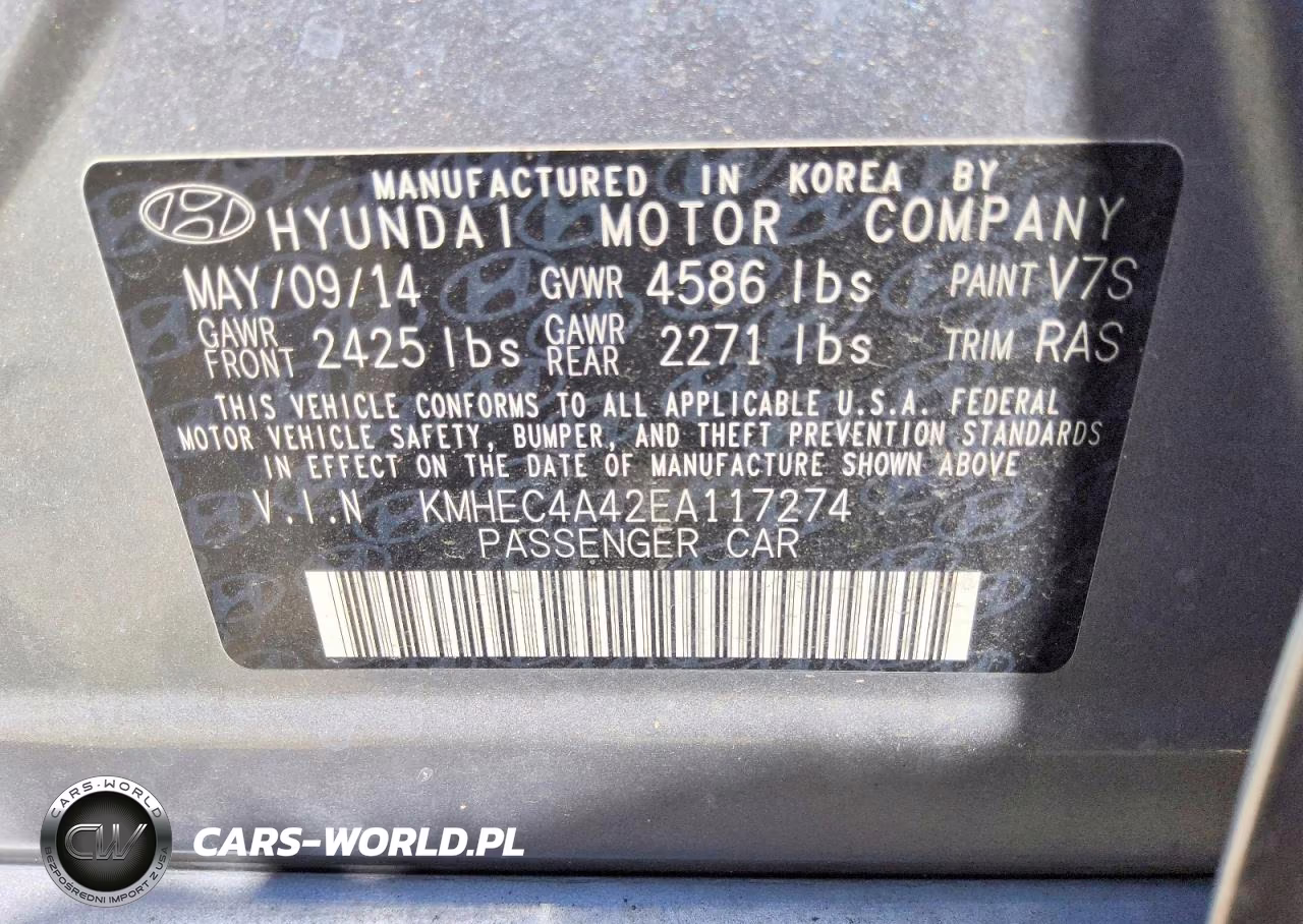 2014 Hyundai Sonata Hybrid VIN:KMHEC4A42EA117274 - 12
