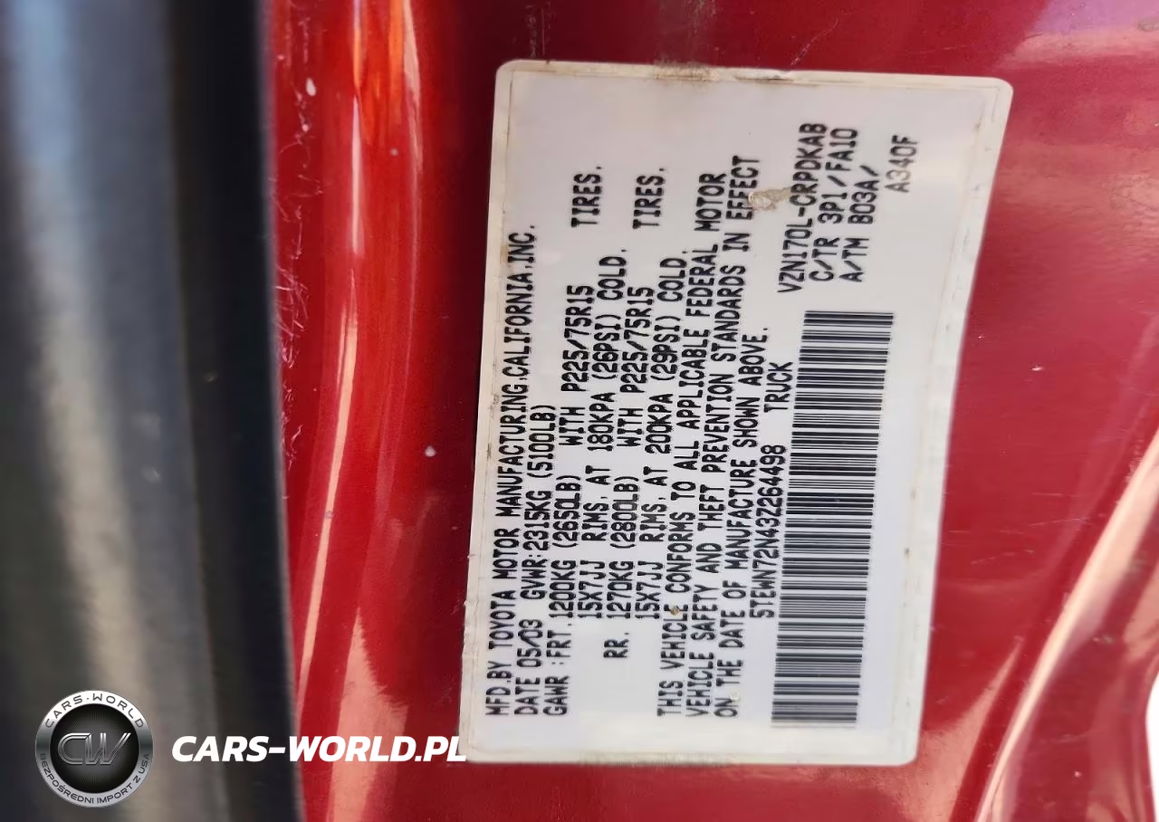 2003 Toyota Tacoma V6 VIN:5TEWN72N43Z264498 - 12