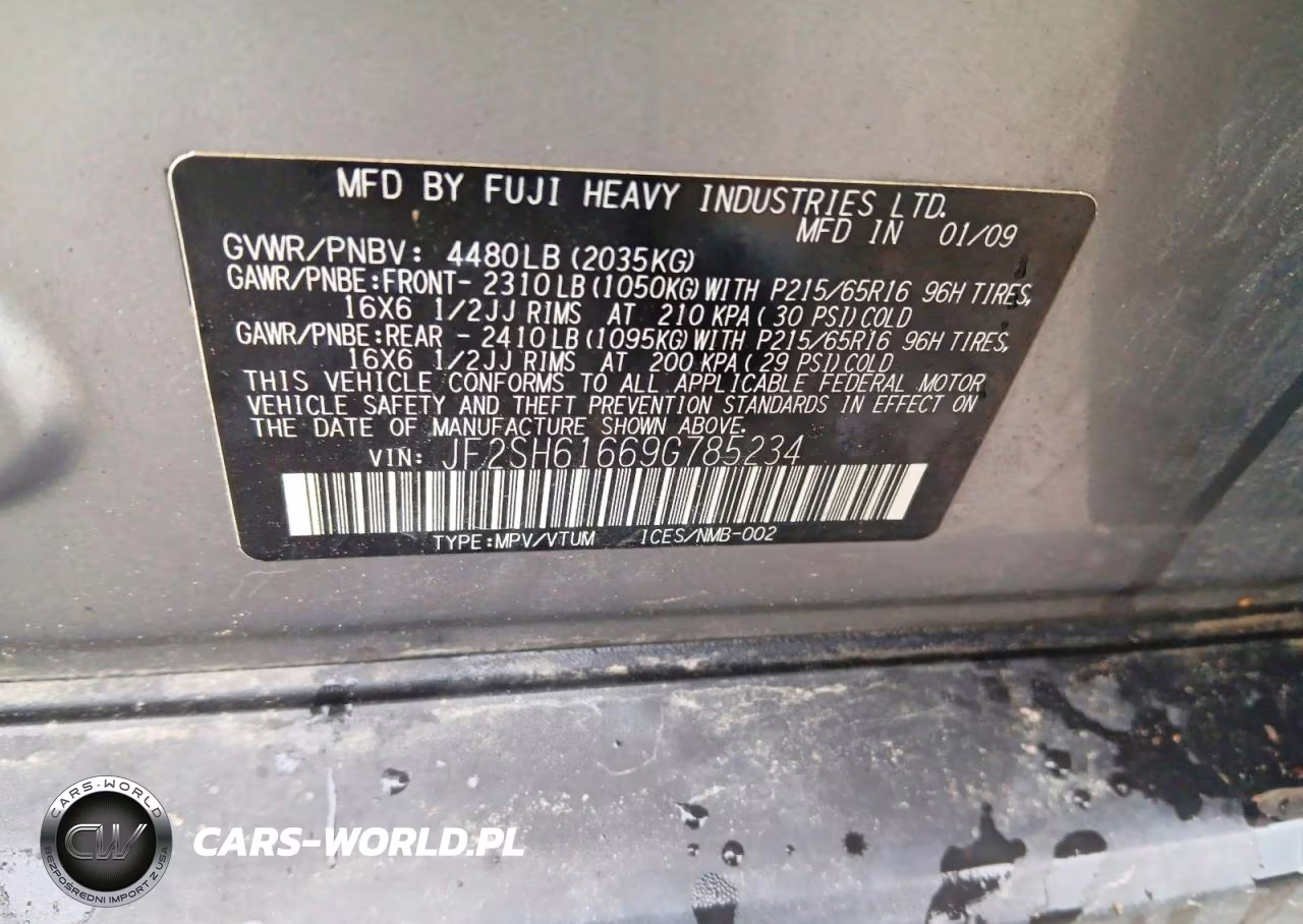 2009 Subaru Forester 2.5X VIN:JF2SH61669G785234 - 12