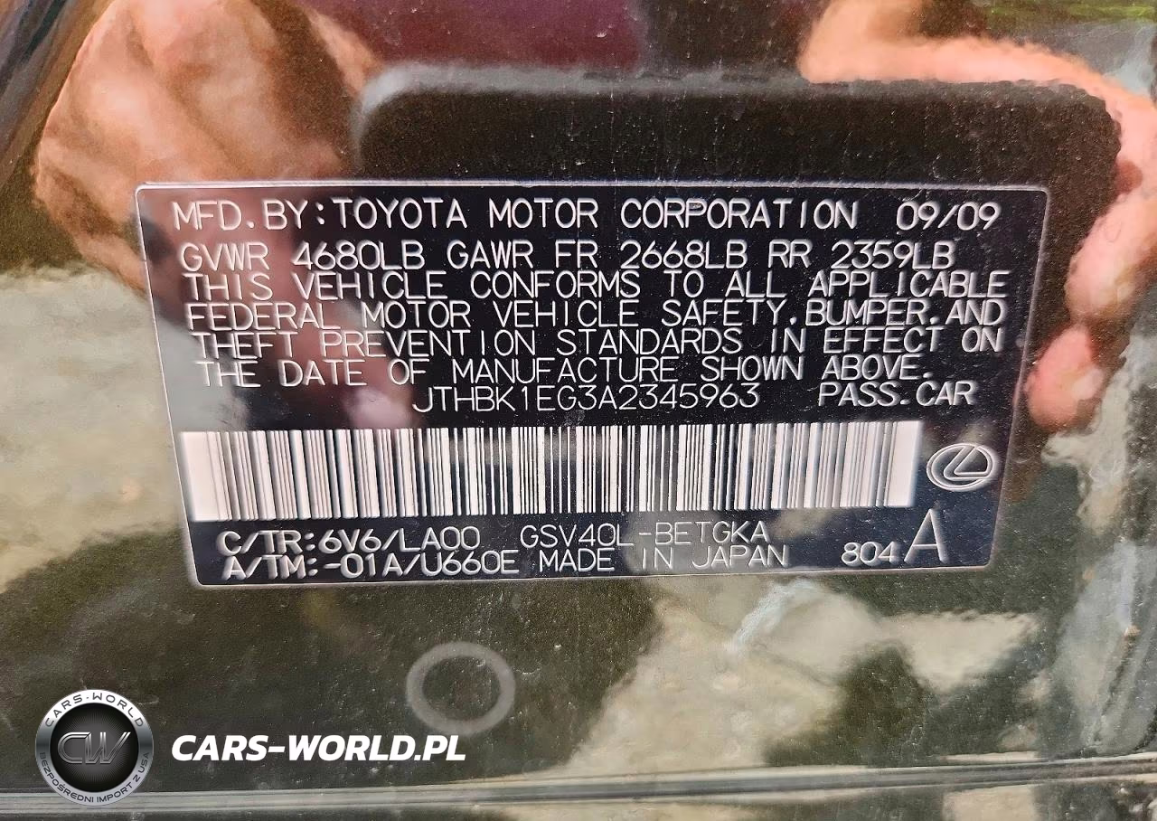 2010 Lexus Es 350 VIN:JTHBK1EG3A2345963 - 12