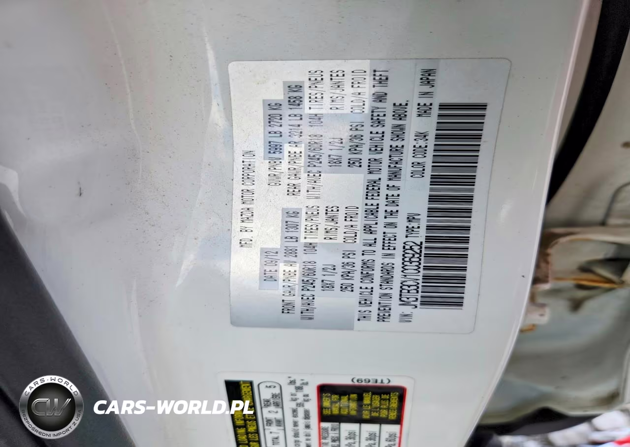 2012 Mazd Cx-9 VIN:JM3TB3CV1C0369252 - 13