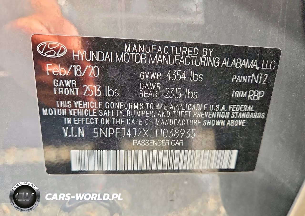 2020 Hyundai Sonata Sel Plus VIN:5NPEJ4J2XLH038935 - 12