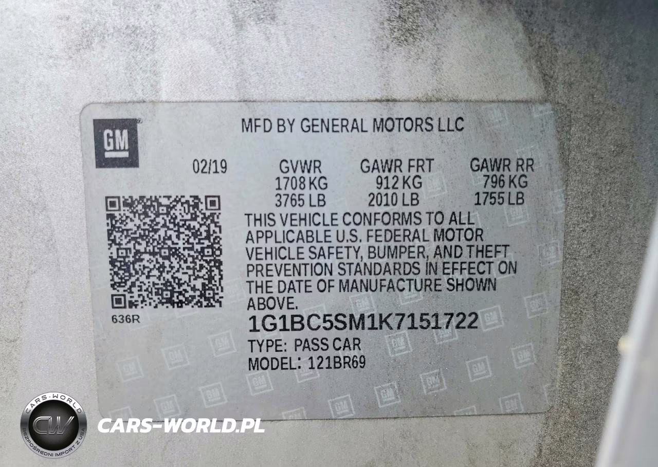 2019 Chevrolet Cruze Ls VIN:1G1BC5SM1K7151722 - 12