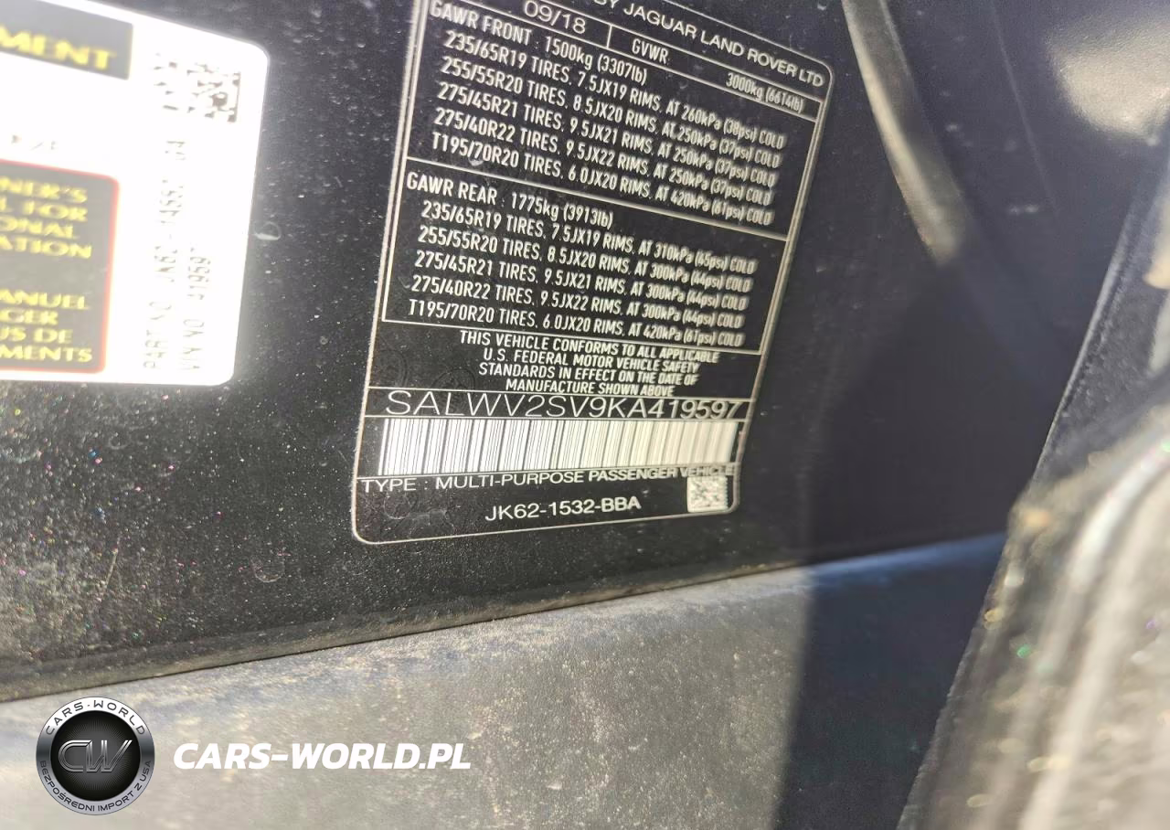 2019 Land Rover Range Rover Sport Hse Dynamic VIN:SALWV2SV9KA419597 - 13
