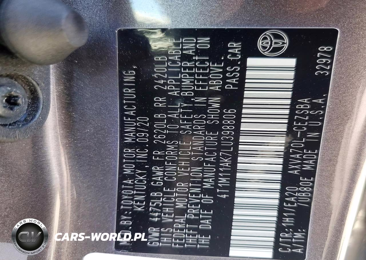 2020 Toyota Camry Se VIN:4T1M11AK7LU398806 - 13