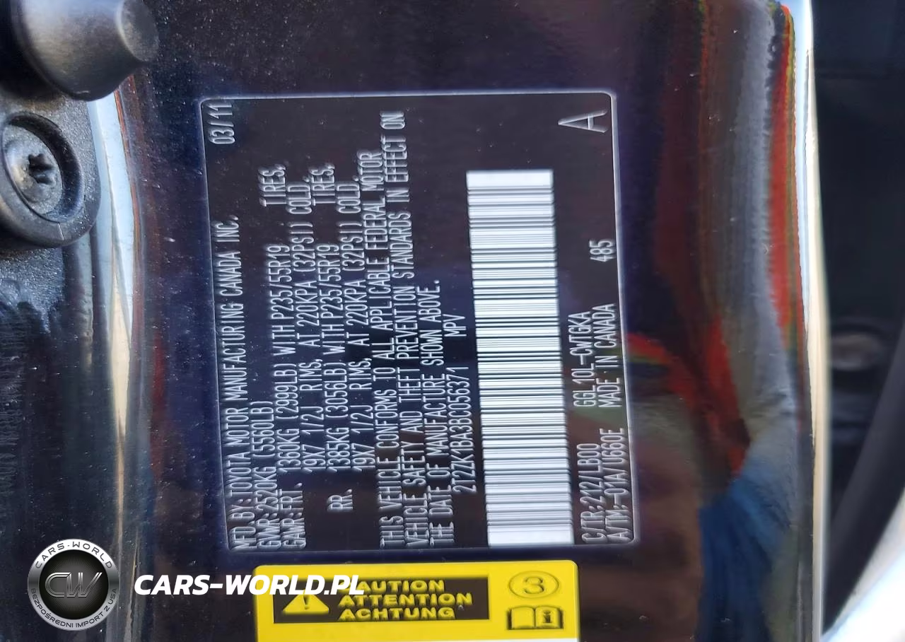 2011 Lexus Rx 350 VIN:2T2ZK1BA3BC056371 - 12