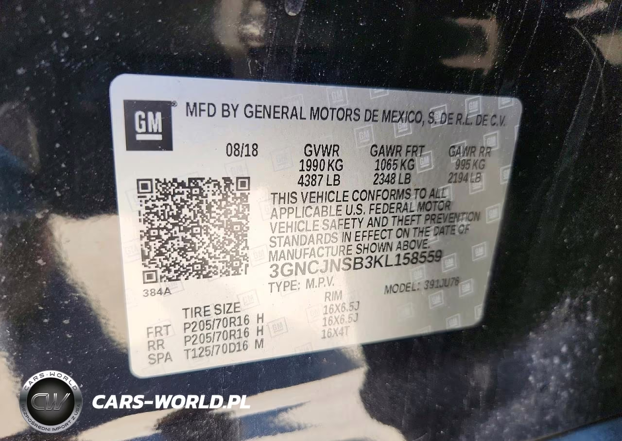 2019 Chevrolet Trax Ls VIN:3GNCJNSB3KL158559 - 13