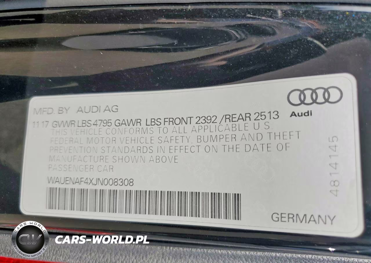 2018 Audi A4 Premium Plus VIN:WAUENAF4XJN008308 - 12