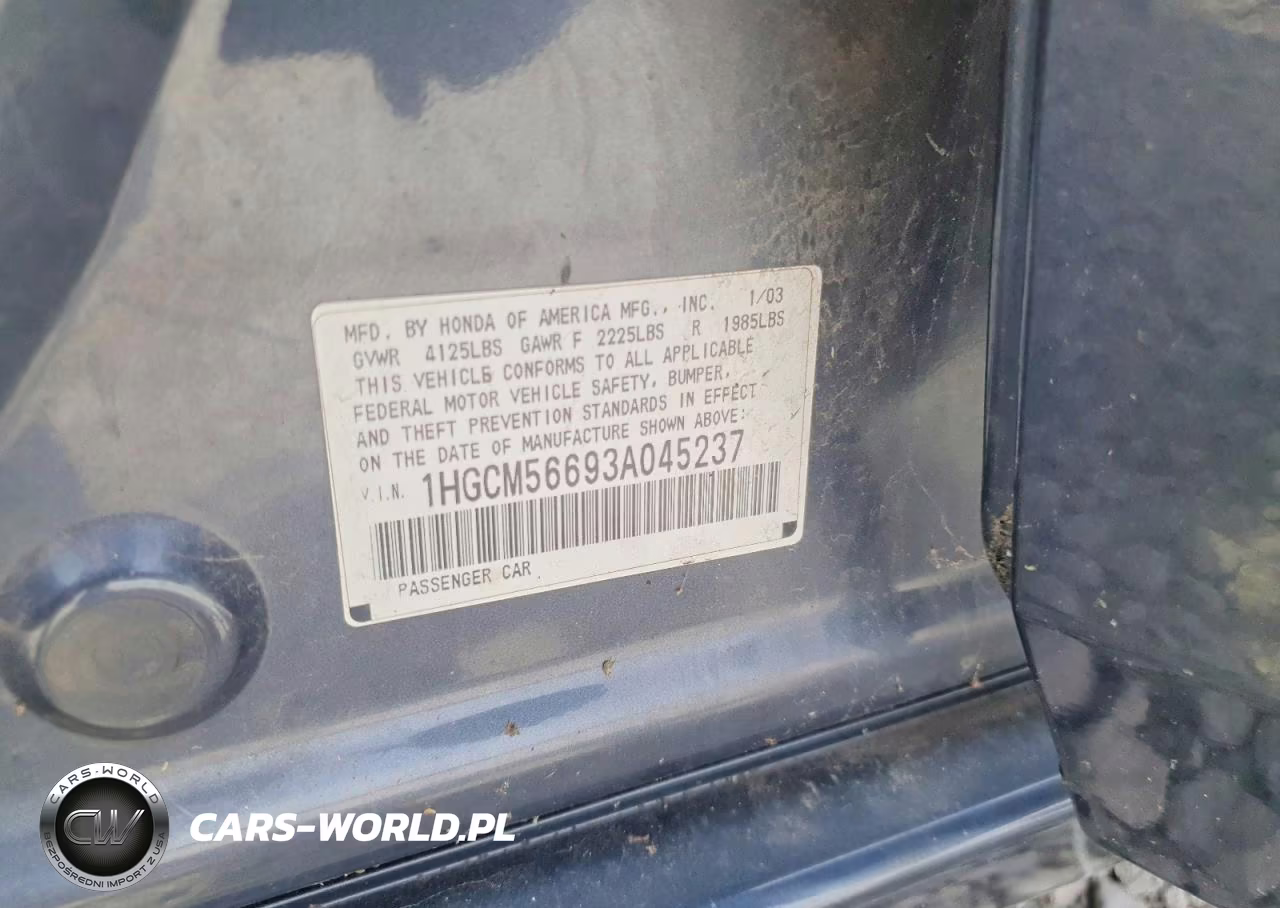 HONDA ACCORD EX VIN:1HGCM56693A045237 - 12