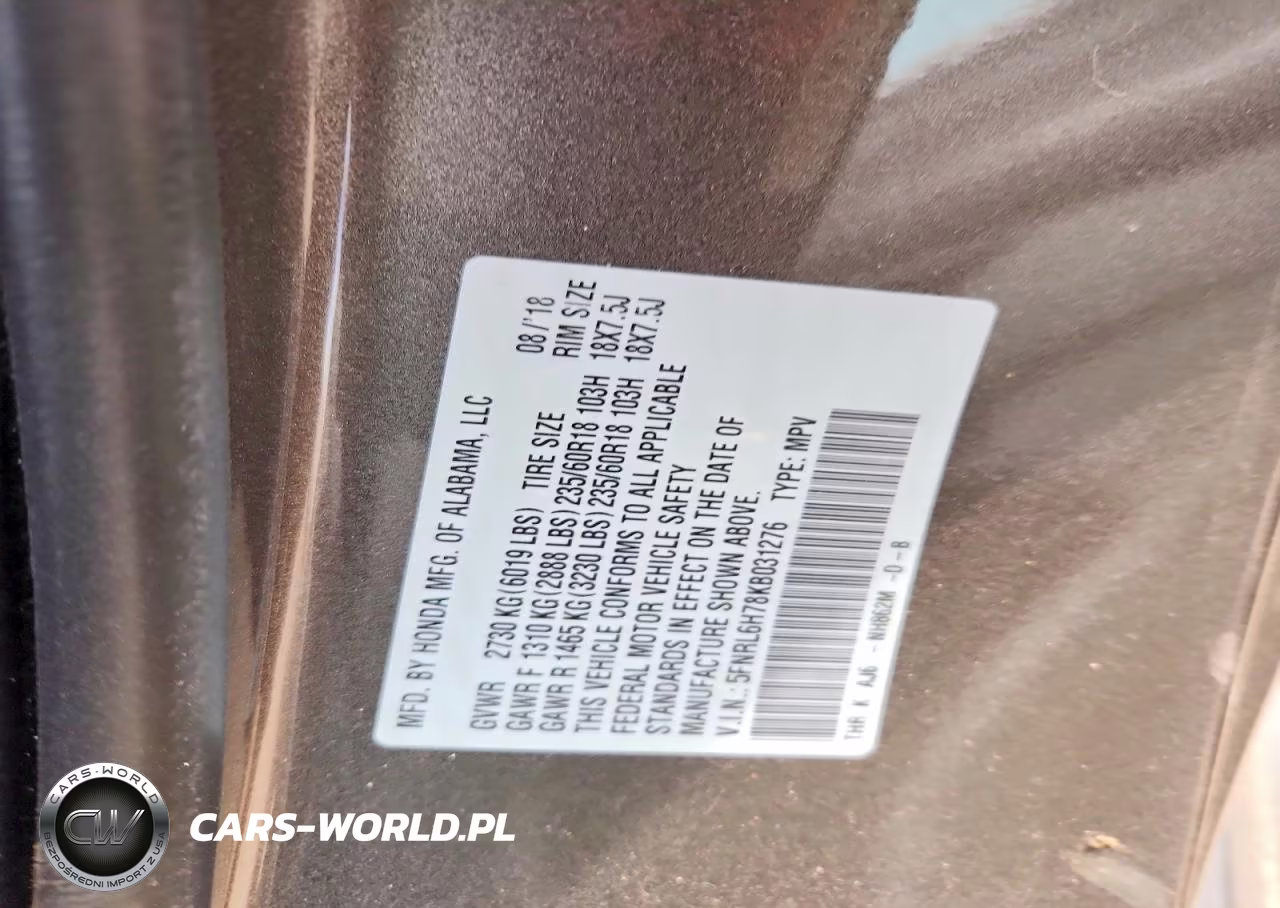 2019 Honda Odyssey Exl VIN:5FNRL6H78KB031276 - 13