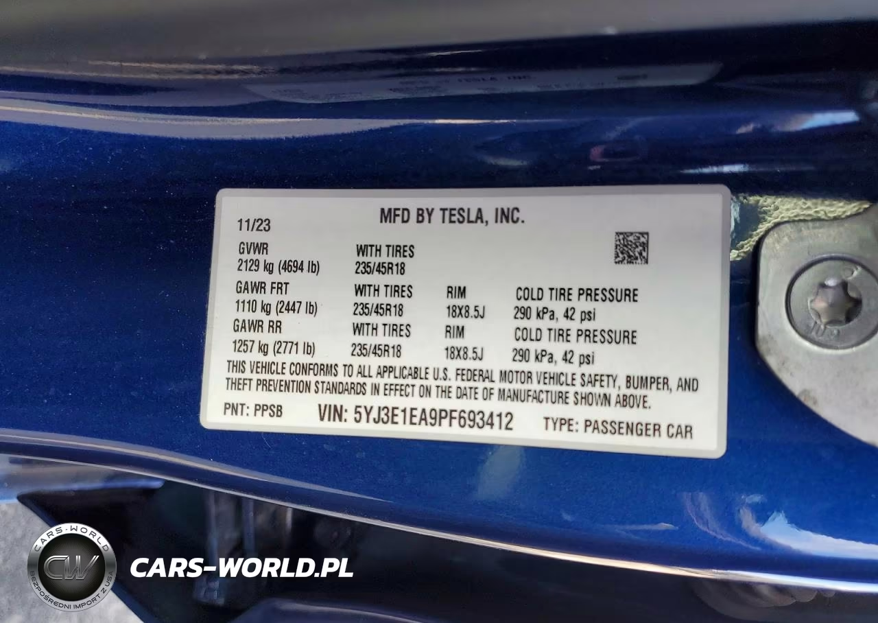 2023 Tesla Model 3 VIN:5YJ3E1EA9PF693412 - 12