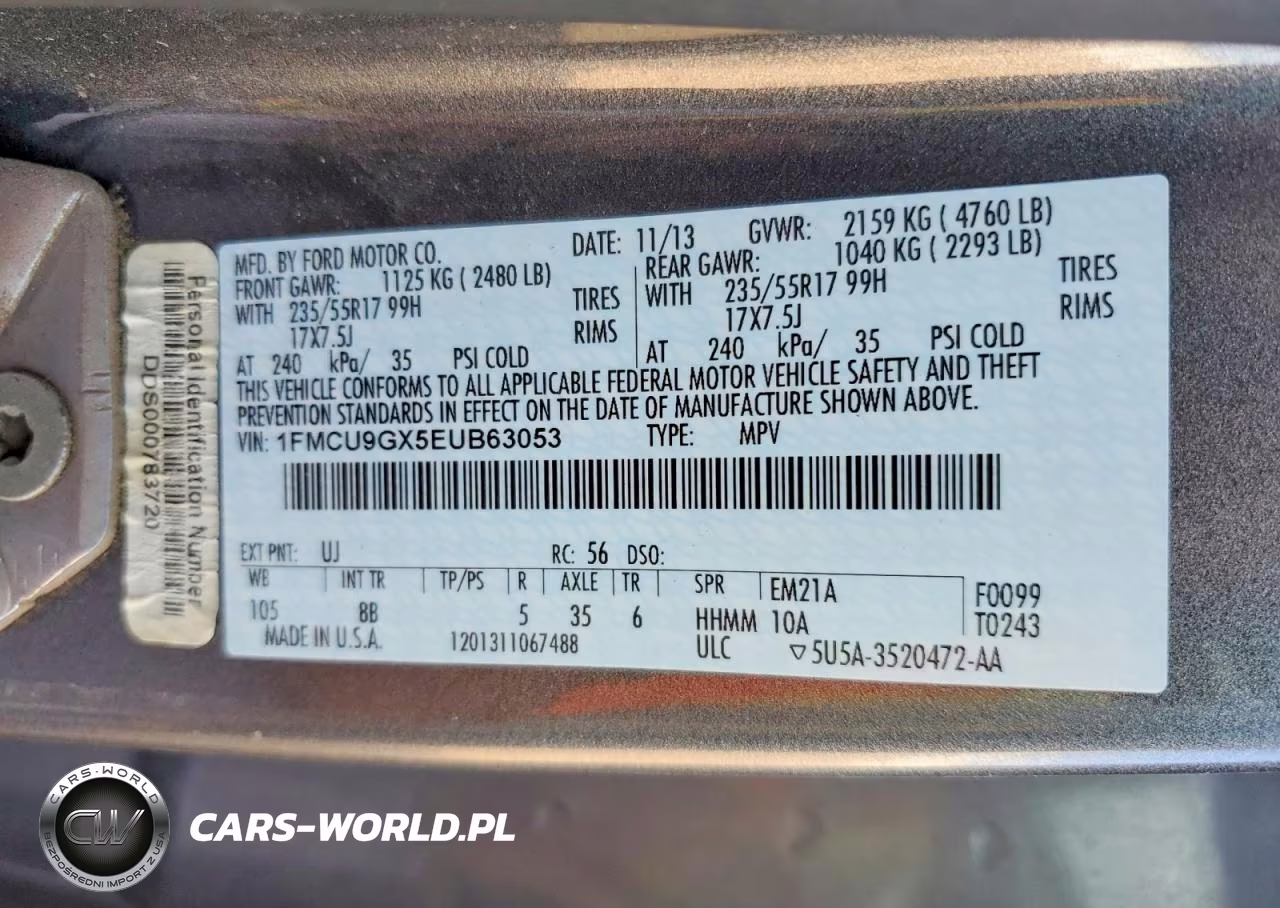2014 Ford Escape Se VIN:1FMCU9GX5EUB63053 - 12