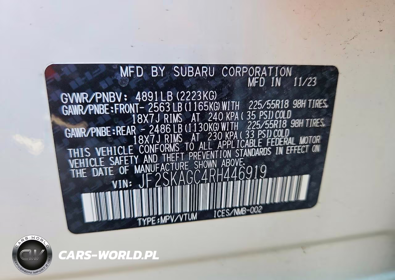 2024 Subaru Forester Sport VIN:JF2SKAGC4RH446919 - 13