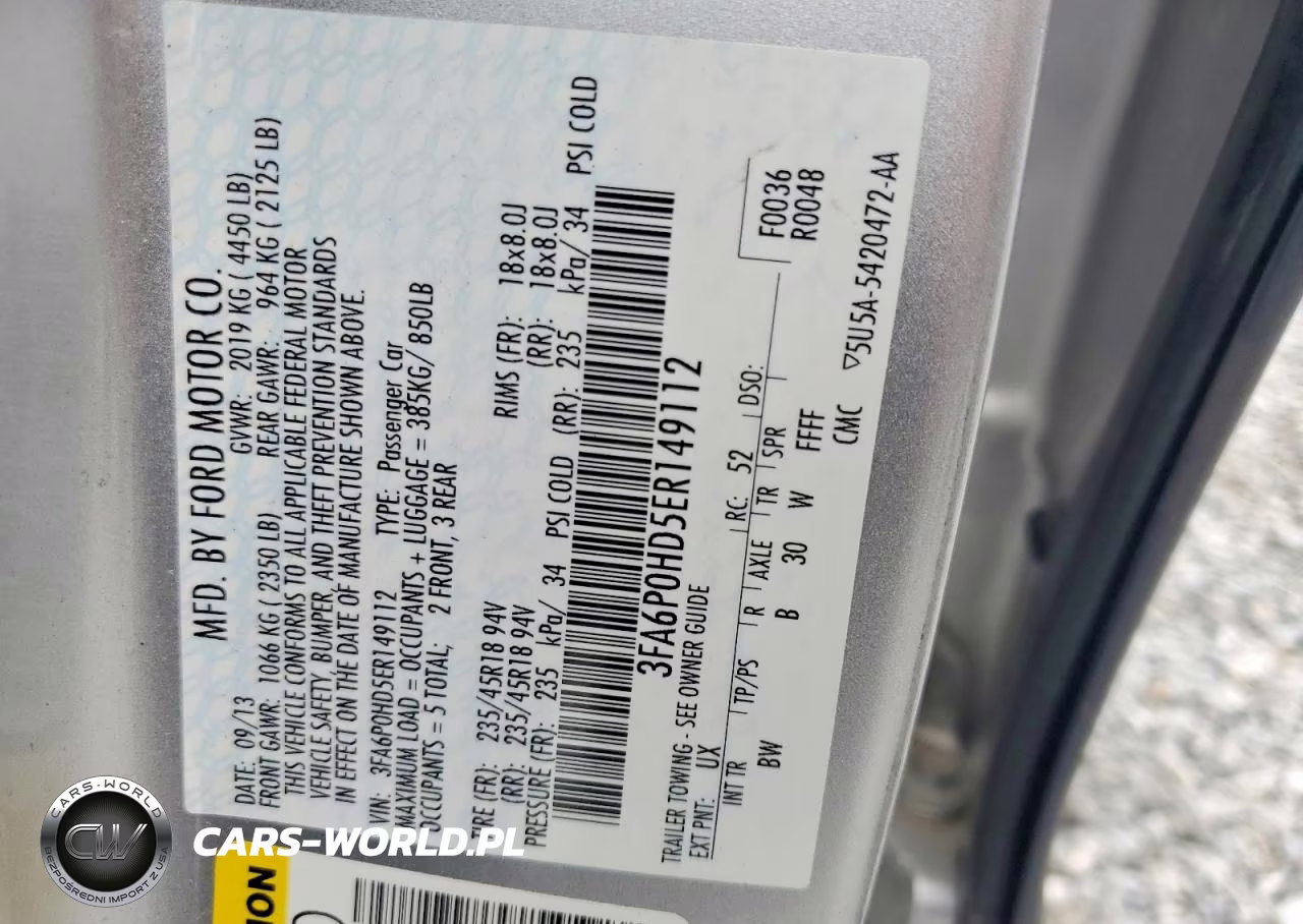 2014 Ford Fusion Se VIN:3FA6P0HD5ER149112 - 12