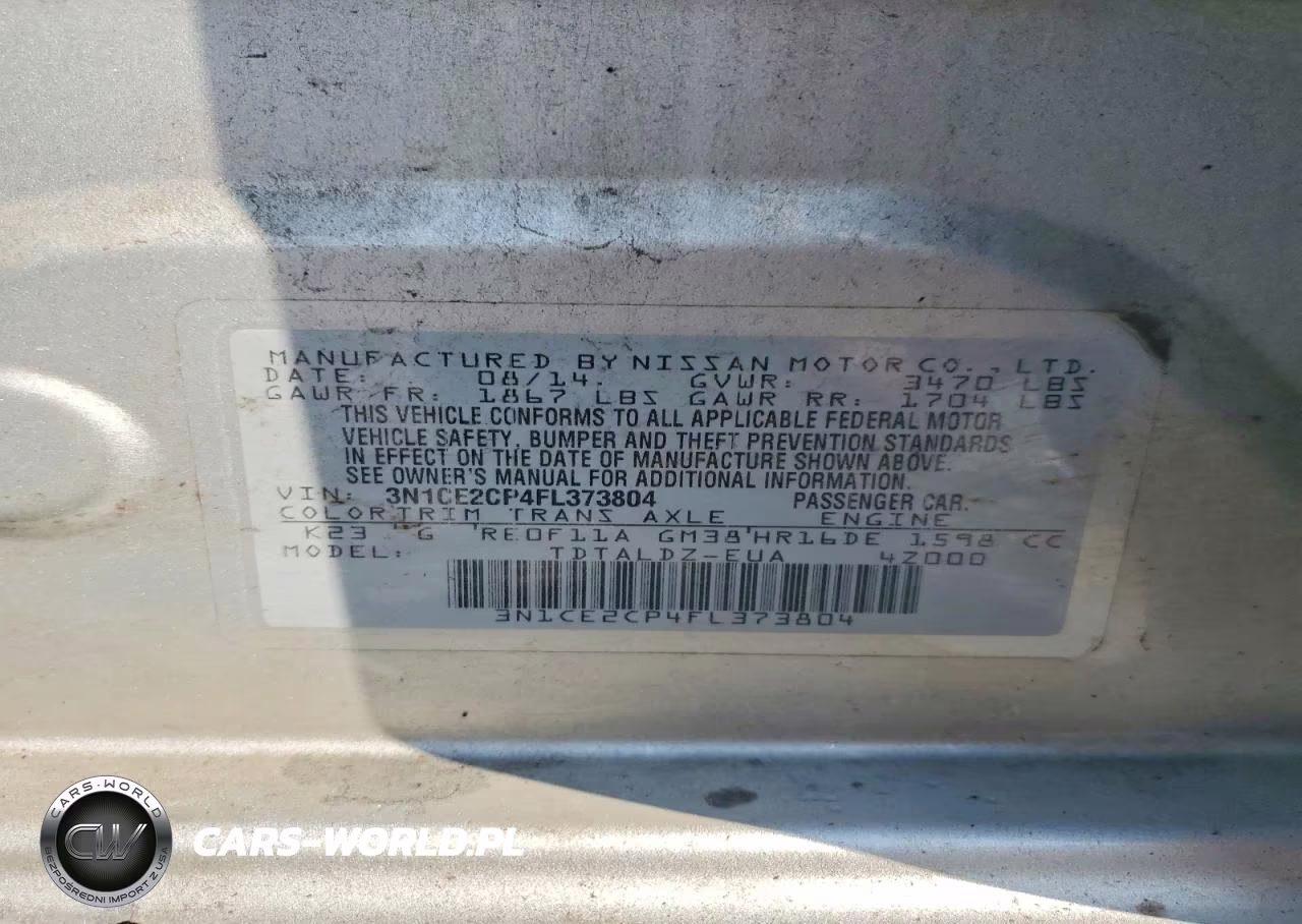 2015 Nissan Versa Note Sv VIN:3N1CE2CP4FL373804 - 12