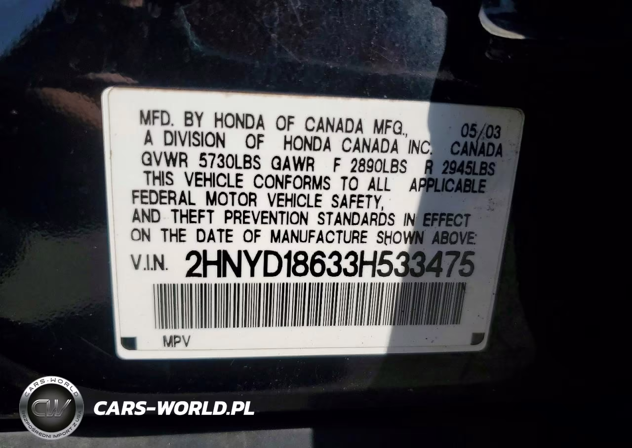 2003 Acura Mdx Touring VIN:2HNYD18633H533475 - 13