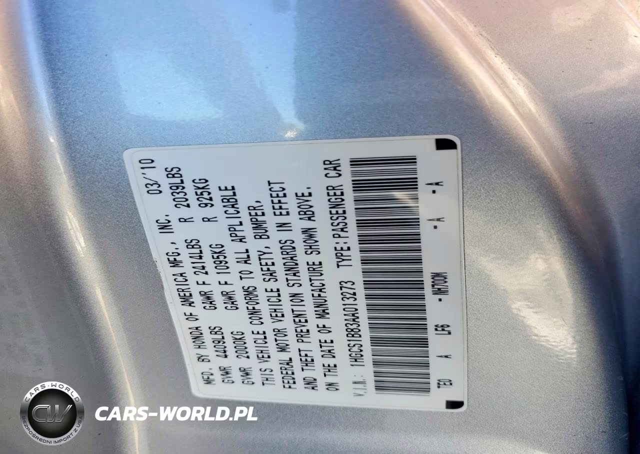 2010 Honda Accord Exl VIN:1HGCS1B83AA013273 - 13