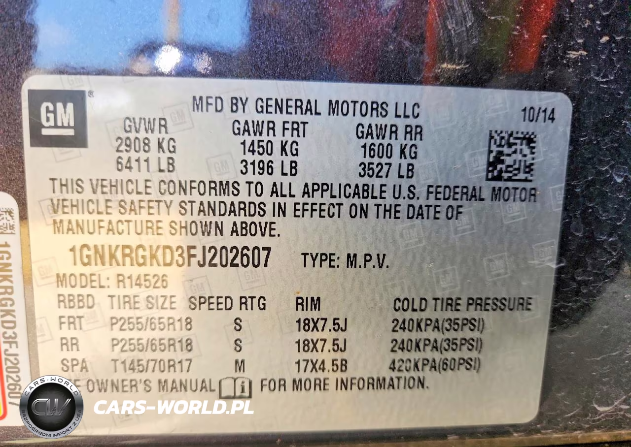 2015 Chevrolet Traverse Lt VIN:1GNKRGKD3FJ202607 - 13