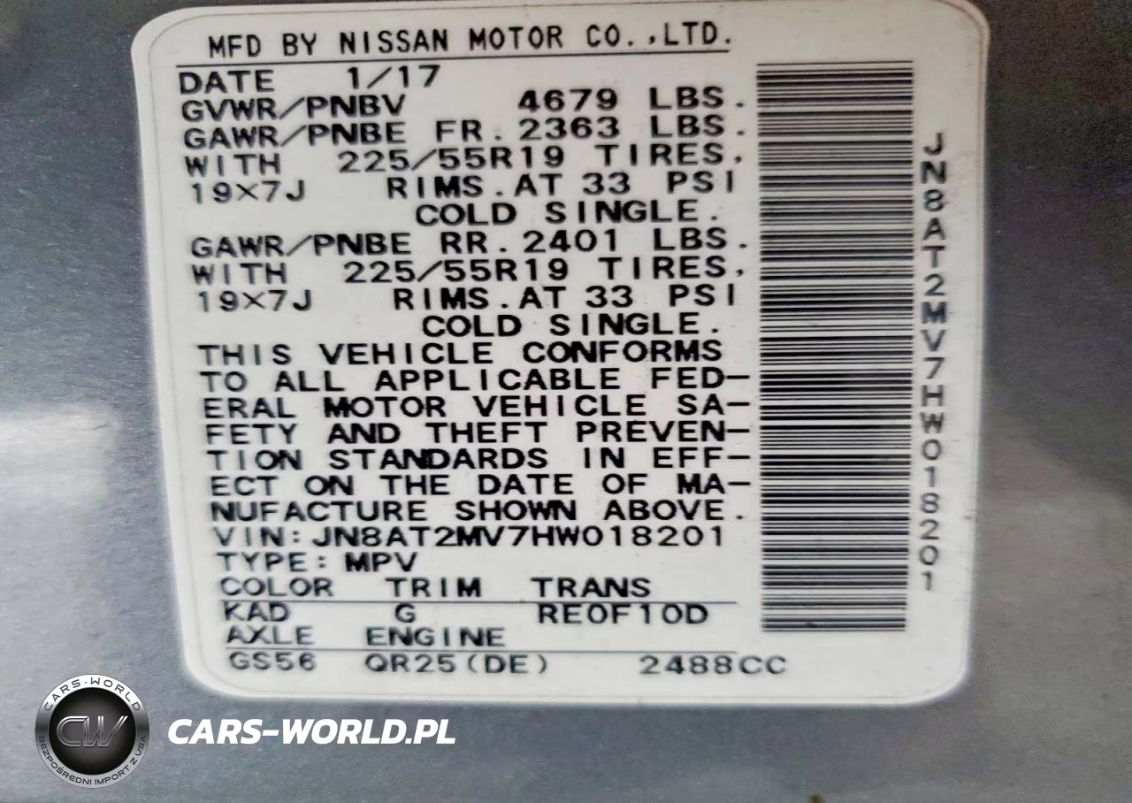 2017 Nissan Rogue Sl VIN:JN8AT2MV7HW018201 - 14