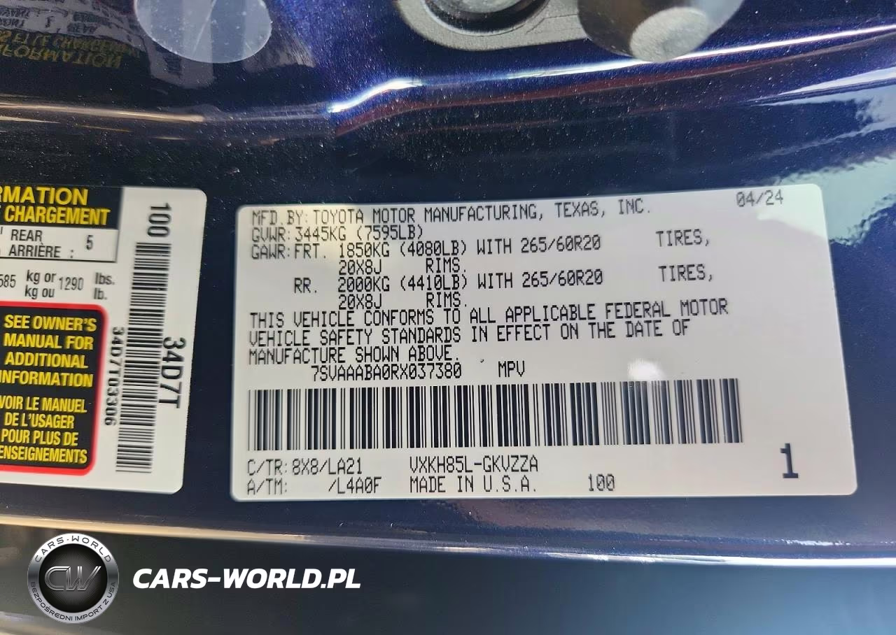 2024 Toyota Sequoia Platinum VIN:7SVAAABA0RX037380 - 14