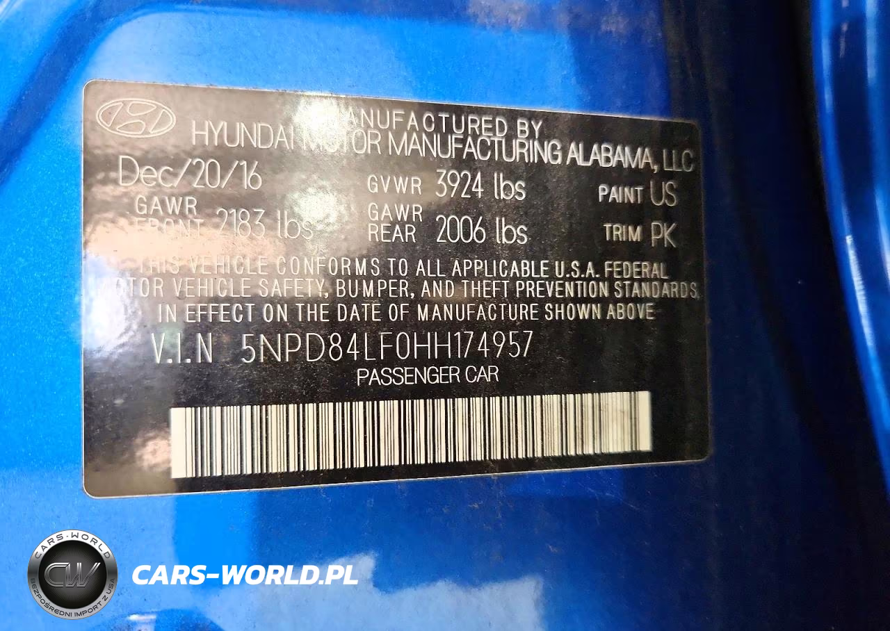 2017 Hyundai Elantra Se VIN:5NPD84LF0HH174957 - 13